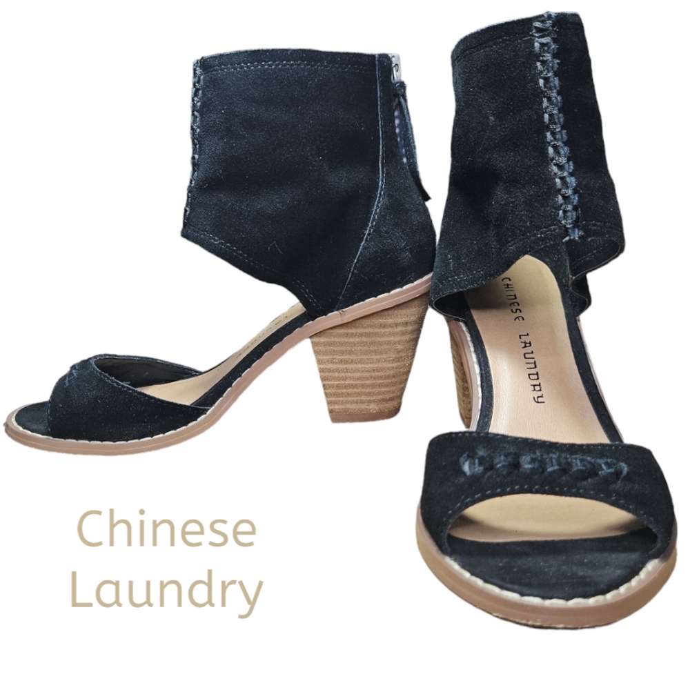 Chinese Laundry Cobbler  Suede Ankle Cuff Heels